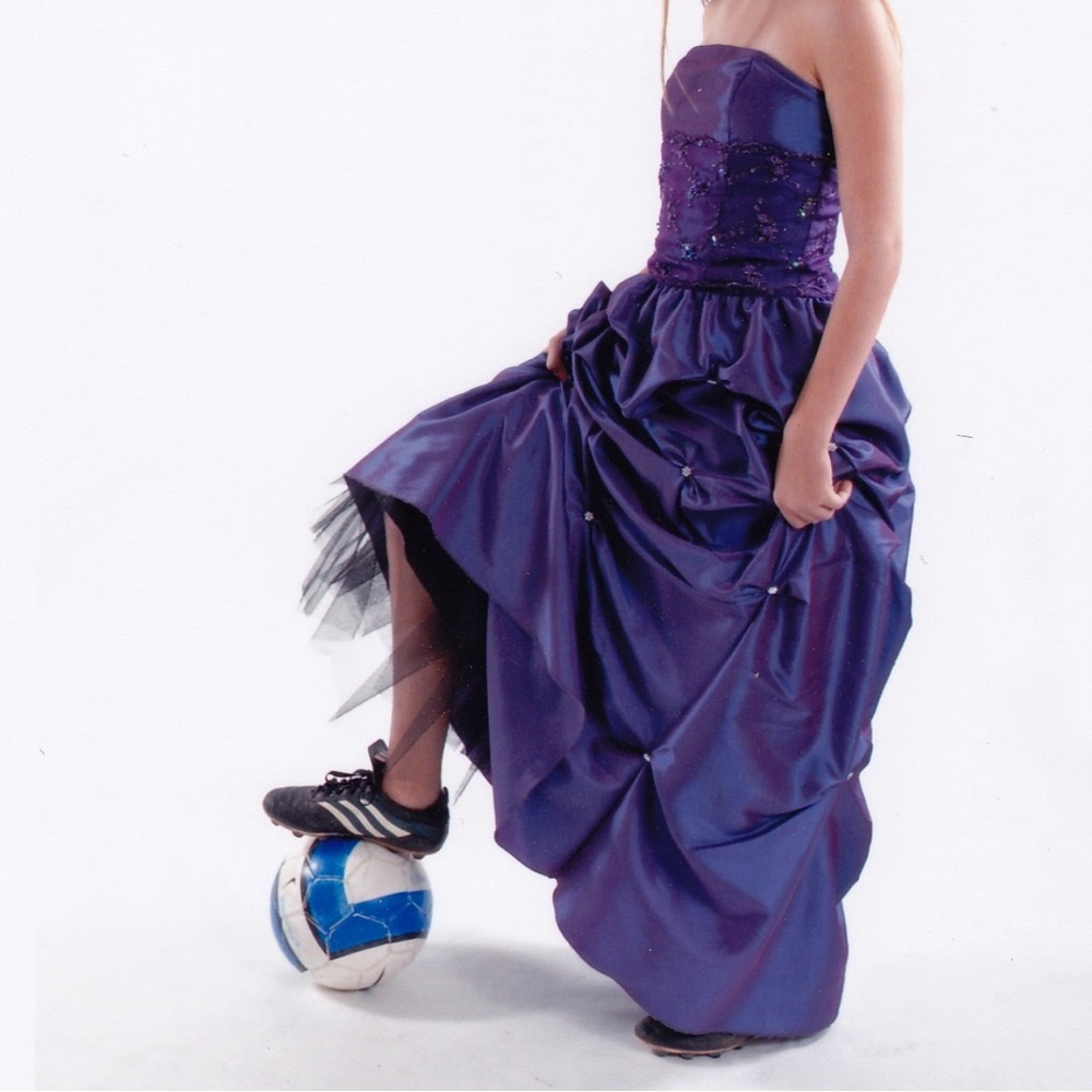 CW Designs Custom, Purple Girls Gown.